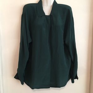 Talbots women’s dress shirt dark green size 10